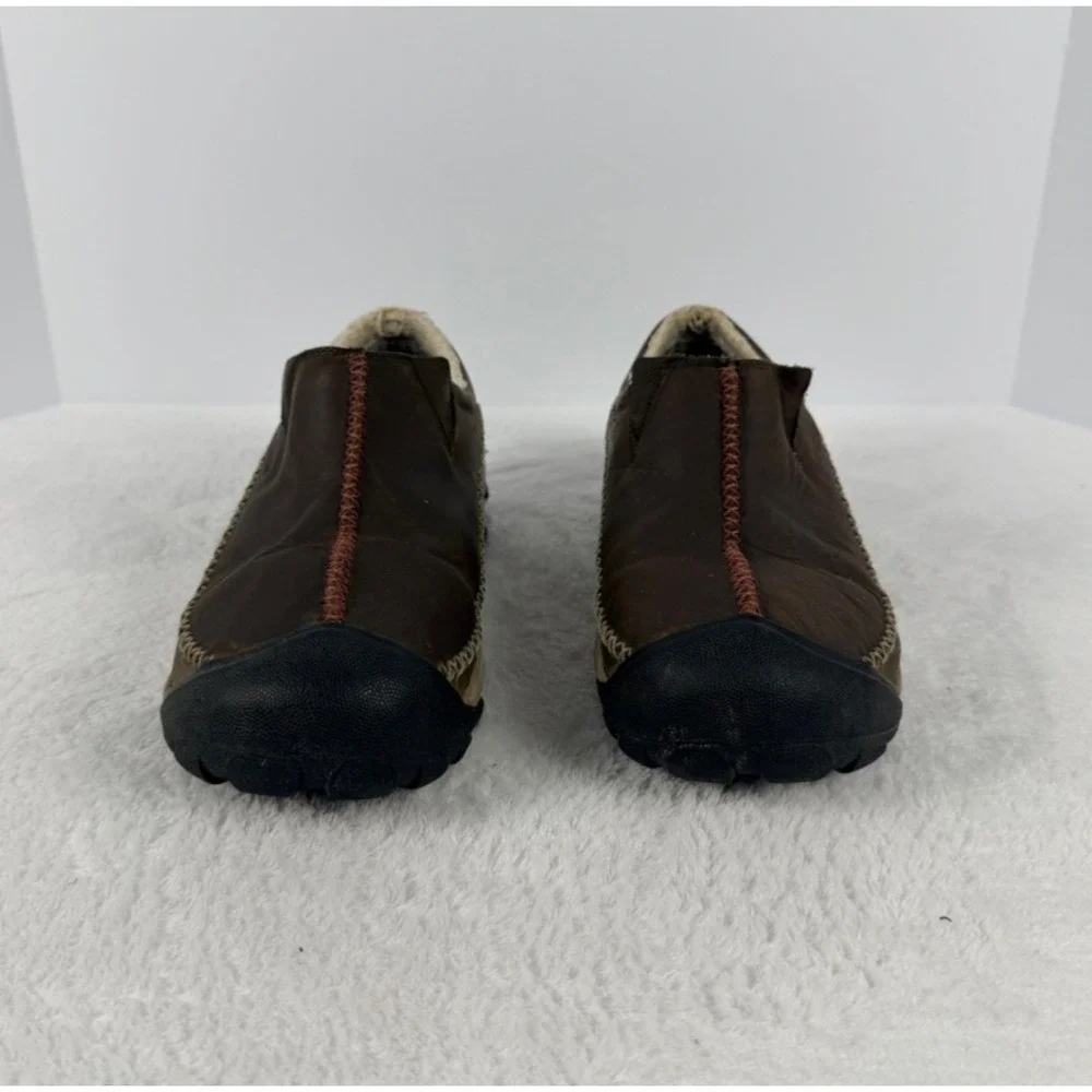 KEEN Hoodoo Leather Slip On Clog Shoes Brown Fleece Lined Men's Size 11